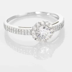 Histoire d'Or Bague Solitaire Fathima Or Blanc Oxyde De Zirconium Outlet