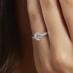 Histoire d'Or Bague Solitaire Fathima Or Blanc Oxyde De Zirconium Outlet