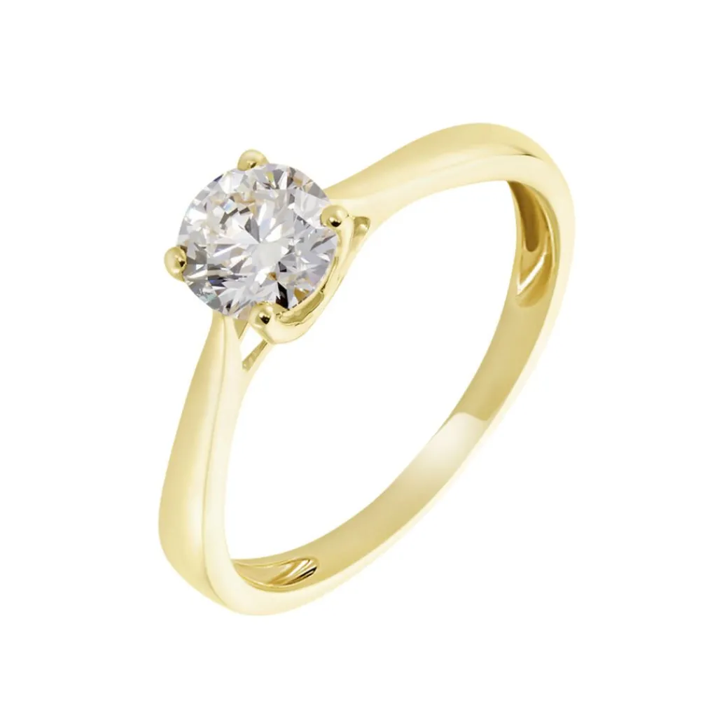 Histoire d'Or Bague Solitaire Fiona Or Jaune Diamant Synthetique