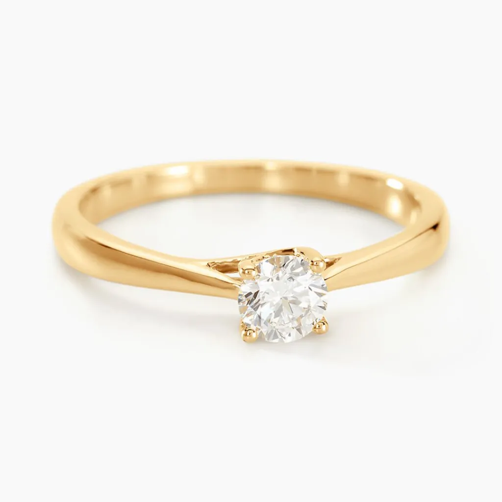 Histoire d'Or Bague Solitaire Fiona Or Jaune Diamant Synthetique