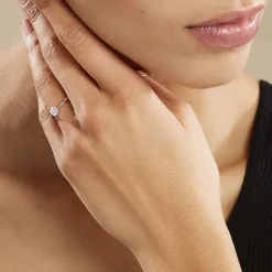 Histoire d'Or Bague Solitaire Fiona Or Blanc Diamant Synthetique or blanc diamant synthétique