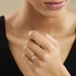 Histoire d'Or Bague Solitaire Fiona Or Blanc Diamant Synthetique or blanc diamant synthétique