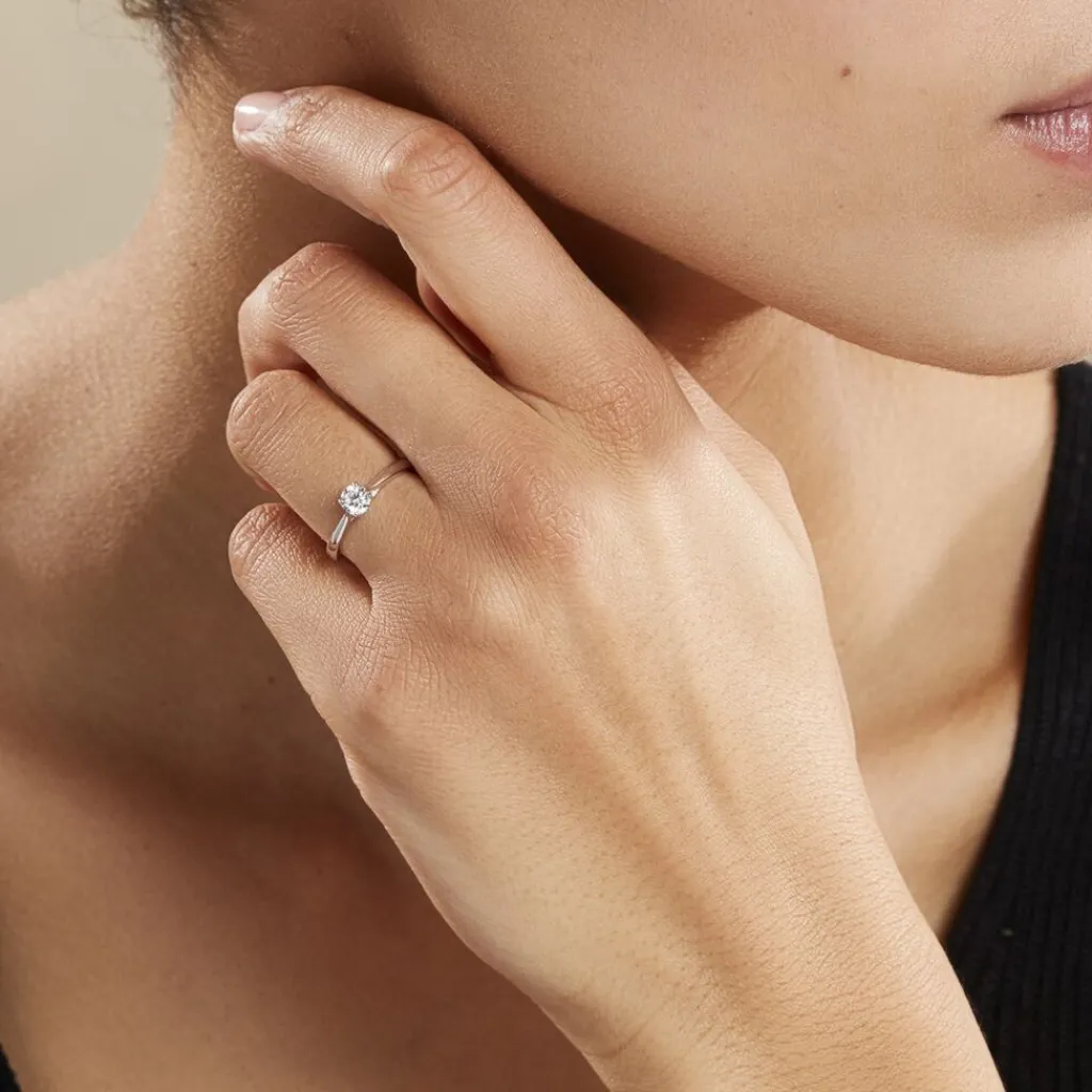Histoire d'Or Bague Solitaire Fiona Or Blanc Diamant Synthetique or blanc diamant synthétique Best
