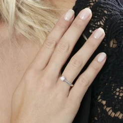 Histoire d'Or Bague Solitaire Fiona Or Blanc Diamant Synthetique or blanc diamant synthétique Clearance