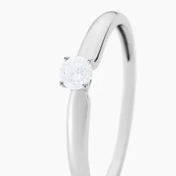 Histoire d'Or Bague Solitaire Flora Or Blanc Diamant New