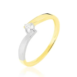 Histoire d'Or Bague Solitaire Francienne Or Bicolore Diamant Sale