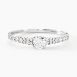 Histoire d'Or Bague Solitaire Francoise-marie Or Blanc Oxyde De Zirconium Clearance