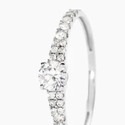 Histoire d'Or Bague Solitaire Francoise-marie Or Blanc Oxyde De Zirconium Clearance