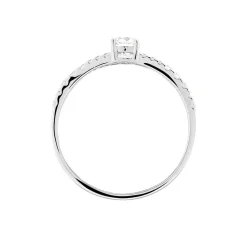 Histoire d'Or Bague Solitaire Francoise-marie Or Blanc Oxyde De Zirconium Clearance
