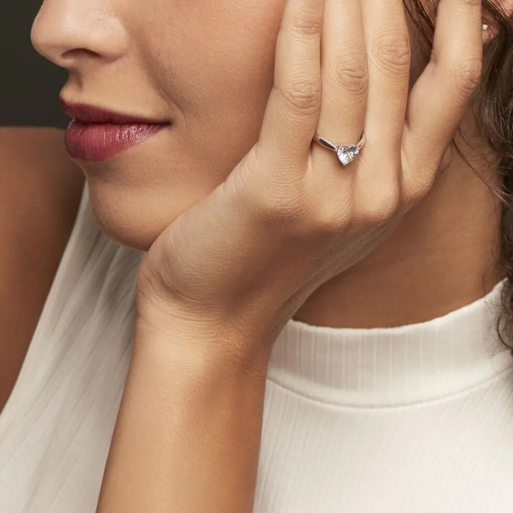 Histoire d'Or Bague Solitaire Geranium Argent Blanc Oxyde De Zirconium Outlet