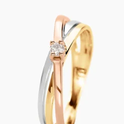 Histoire d'Or Bague Solitaire Gisla Or Tricolore Diamant Online