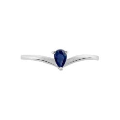 Histoire d'Or Bague Solitaire Goutte or blanc saphir New