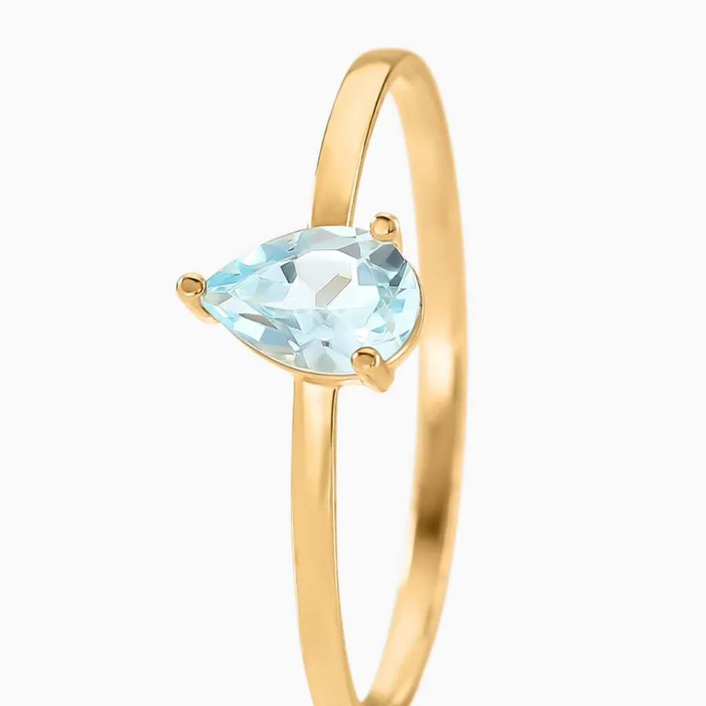 Histoire d'Or Bague Solitaire Goutte Or Jaune Topaze or jaune topaze bleu Discount