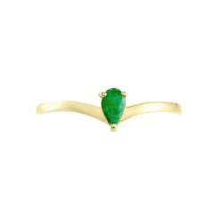 Histoire d'Or Bague Solitaire Goutte or jaune emeraude Hot