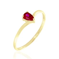 Histoire d'Or Bague Solitaire Goutte or jaune rubis Outlet