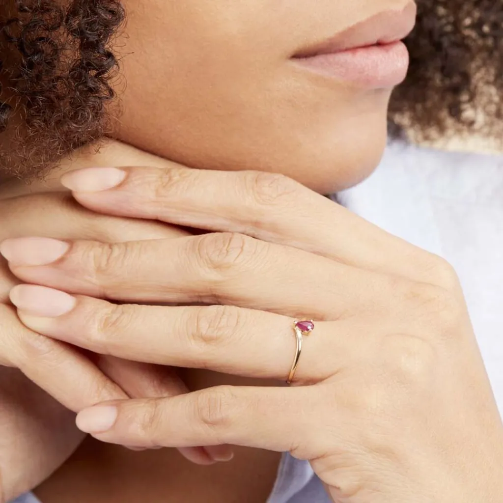 Histoire d'Or Bague Solitaire Goutte or jaune rubis Outlet