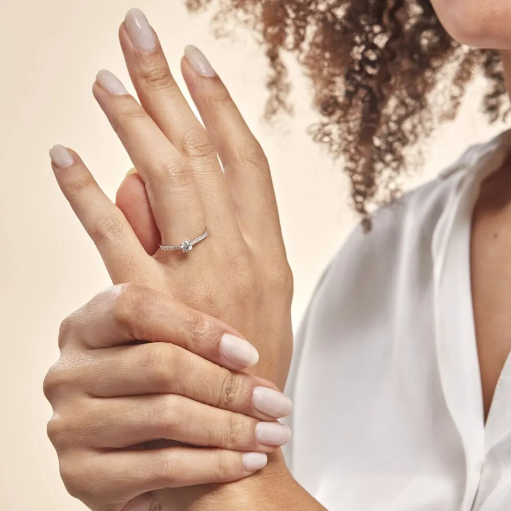 Histoire d'Or Bague Solitaire Hemera or blanc diamant Discount