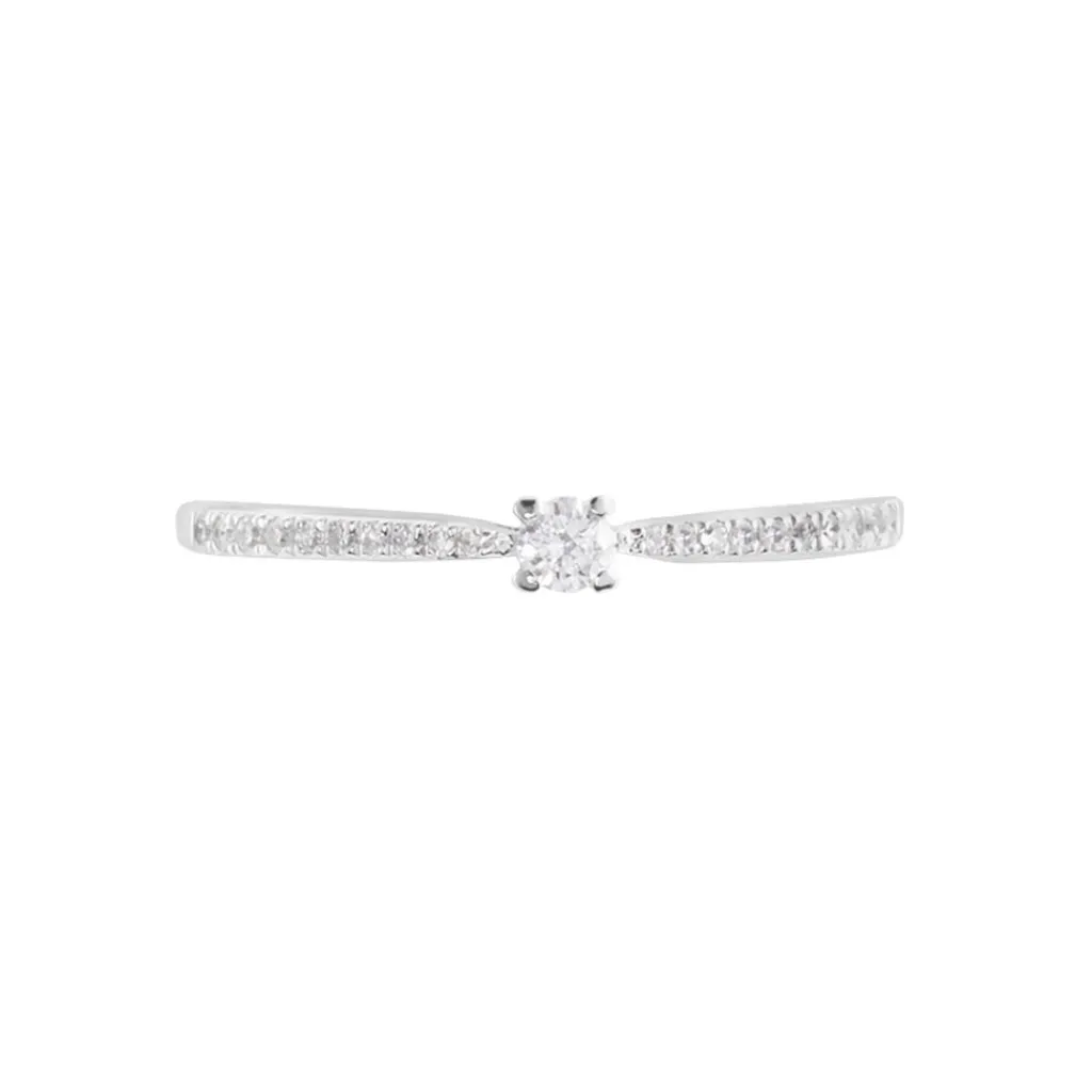 Histoire d'Or Bague Solitaire Hemera or blanc diamant Hot