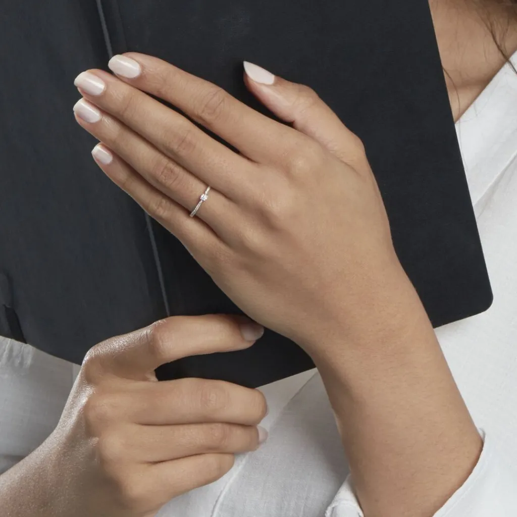 Histoire d'Or Bague Solitaire Hemera or blanc diamant Hot