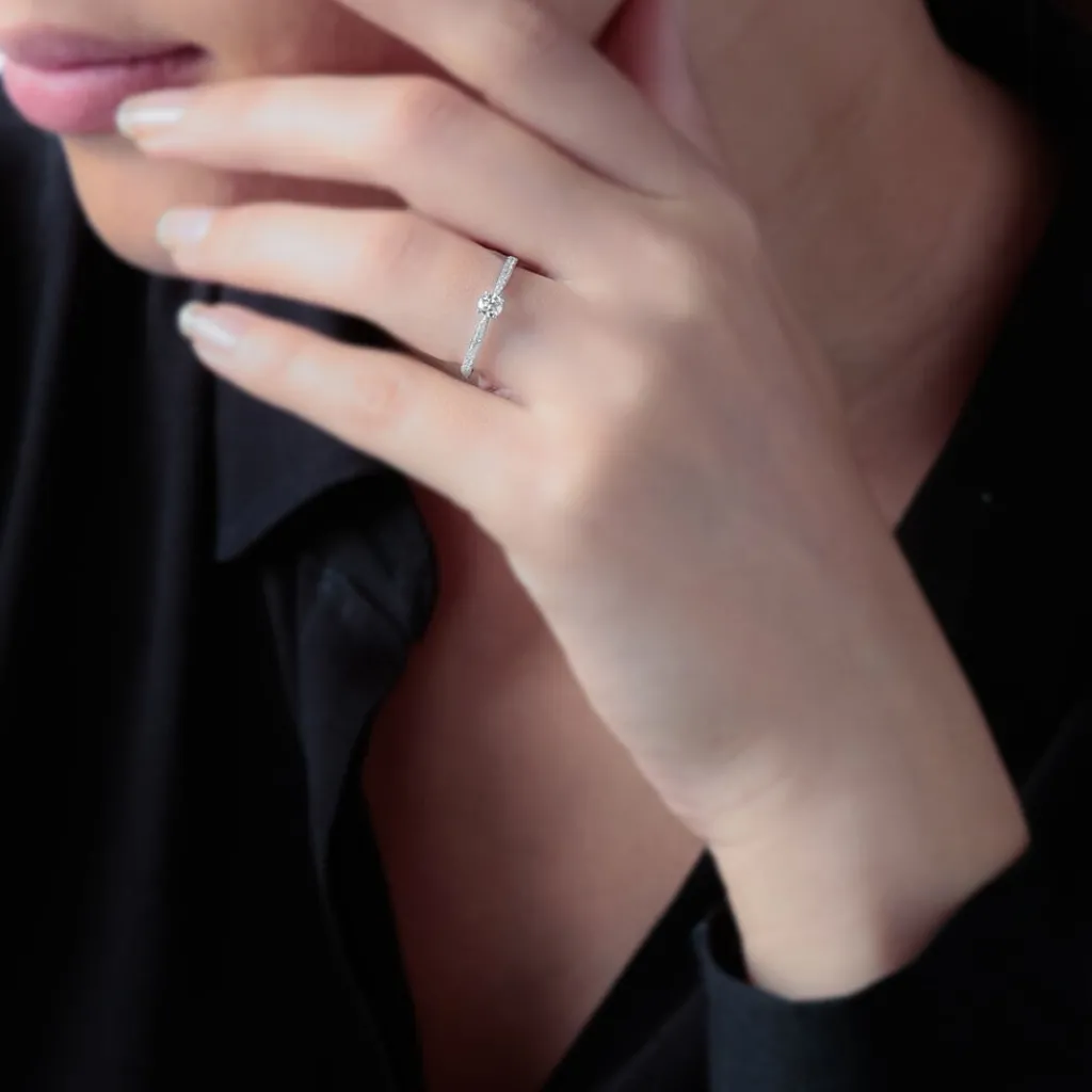 Histoire d'Or Bague Solitaire Hemera or blanc diamant Discount