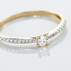 Histoire d'Or Bague Solitaire Hemera or jaune diamant Best