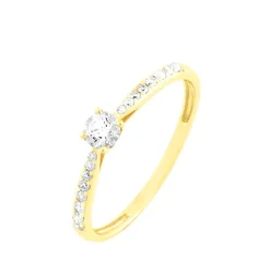 Histoire d'Or Bague Solitaire Hemera or jaune diamant Discount