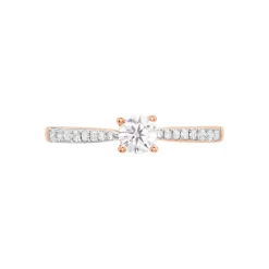 Histoire d'Or Bague Solitaire Hemera Or Rose Diamant New