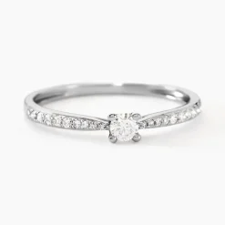 Histoire d'Or Bague Solitaire Hemera or blanc diamant New