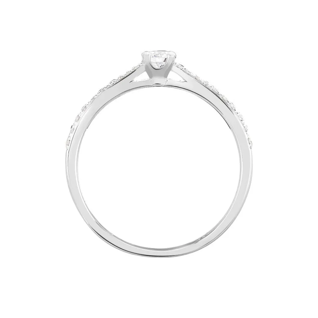 Histoire d'Or Bague Solitaire Hemera or blanc diamant New