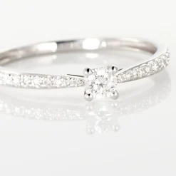 Histoire d'Or Bague Solitaire Hemera or blanc diamant New