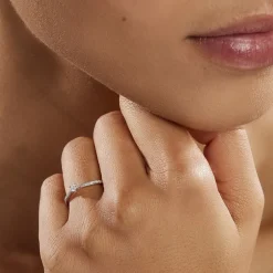 Histoire d'Or Bague Solitaire Hemera or blanc diamant New