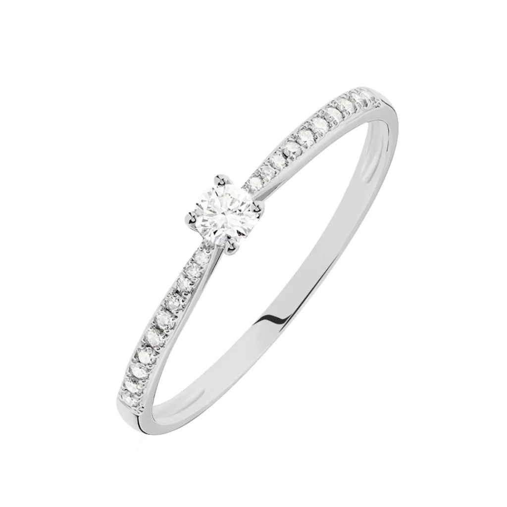 Histoire d'Or Bague Solitaire Hemera or blanc diamant Best