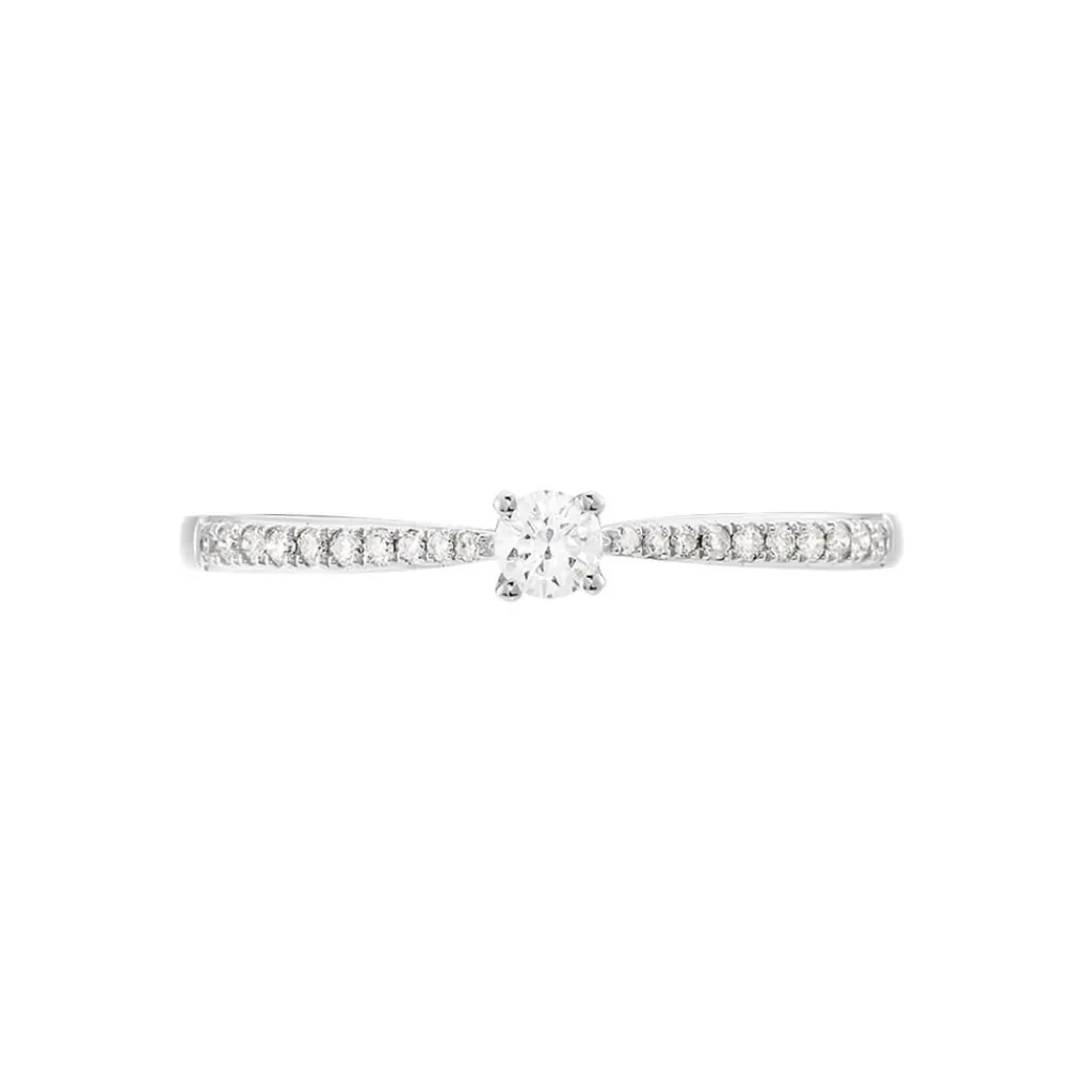 Histoire d'Or Bague Solitaire Hemera or blanc diamant Best