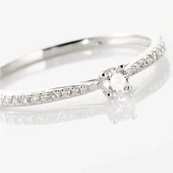 Histoire d'Or Bague Solitaire Hemera or blanc diamant Best