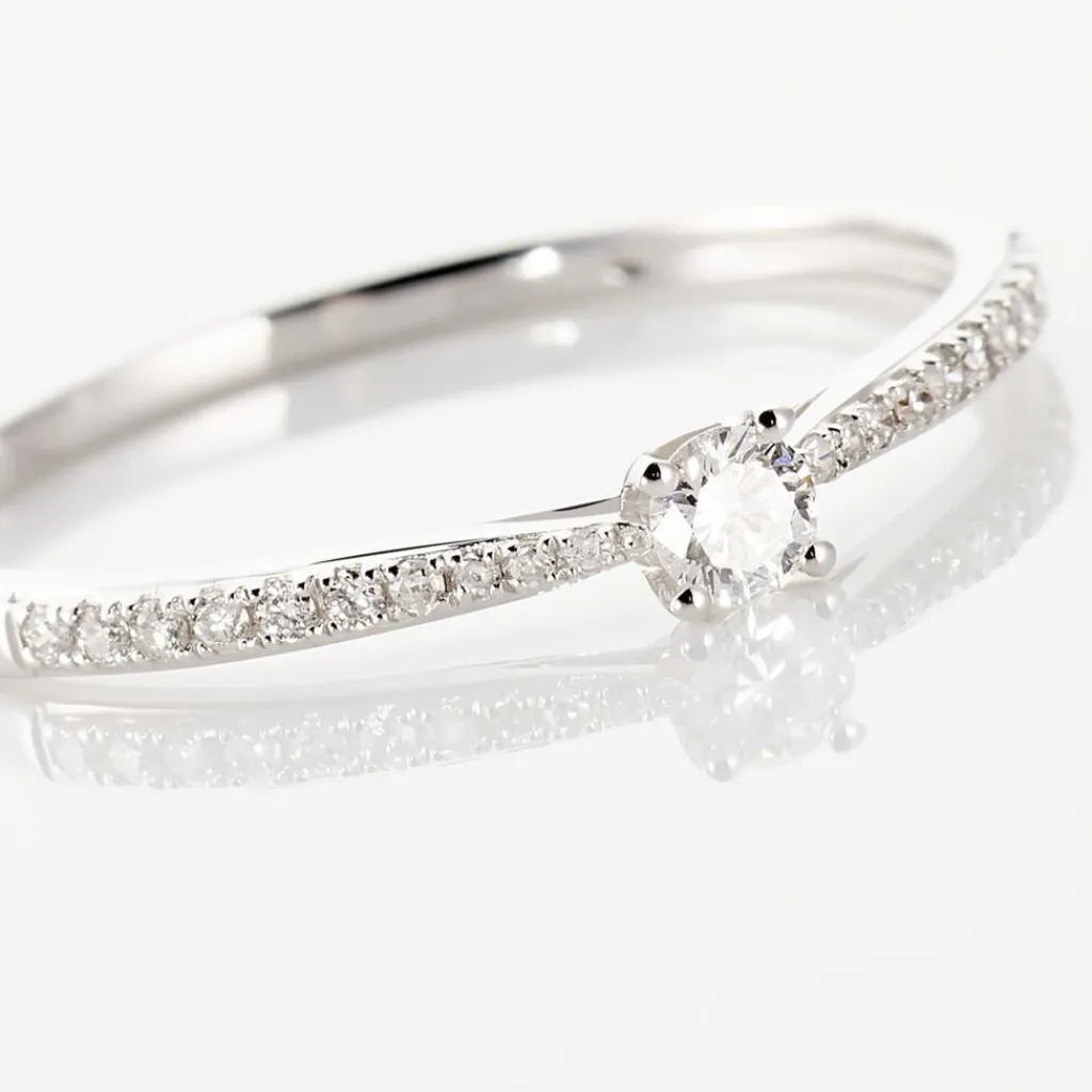 Histoire d'Or Bague Solitaire Hemera or blanc diamant Best