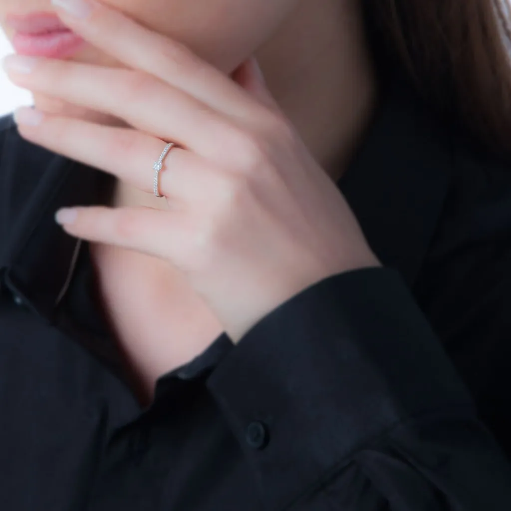 Histoire d'Or Bague Solitaire Hemera or blanc diamant Best