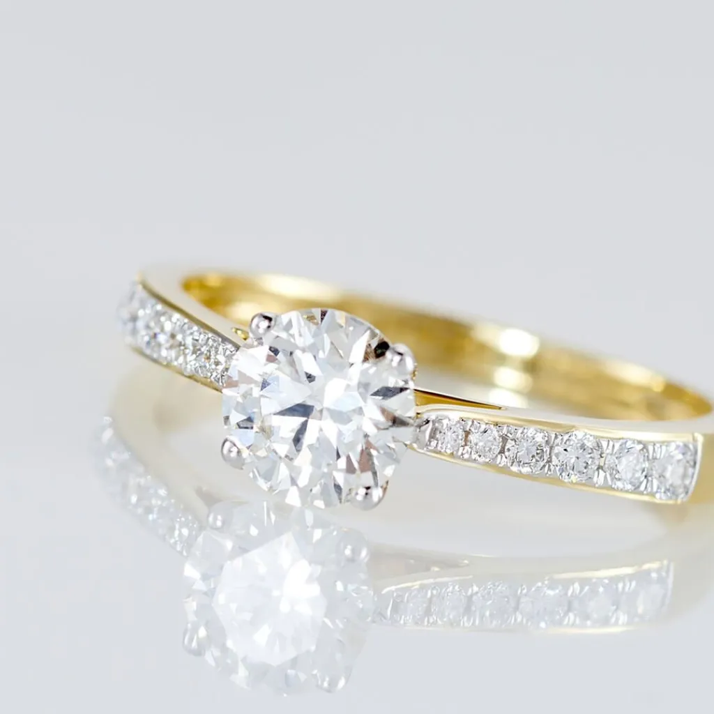 Histoire d'Or Bague Solitaire Hemera Or Jaune Diamant Synthetique or jaune diamant synthétique blanc New