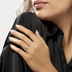 Histoire d'Or Bague Solitaire Hemera Or Blanc Diamant Outlet