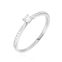 Histoire d'Or Bague Solitaire Hemera Or Blanc Diamant Clearance