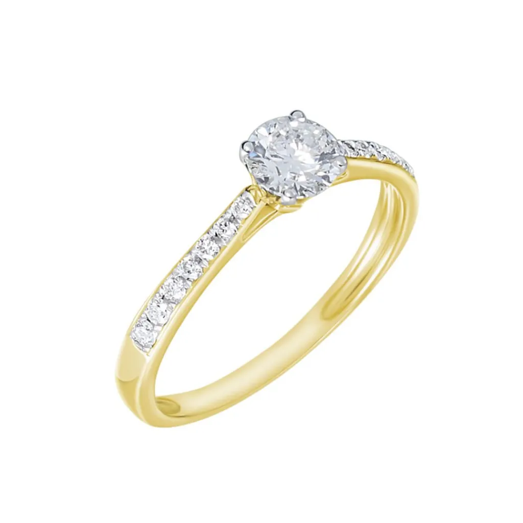 Histoire d'Or Bague Solitaire Hemera Or Jaune Diamant Synthetique or jaune diamant synthétique blanc Online