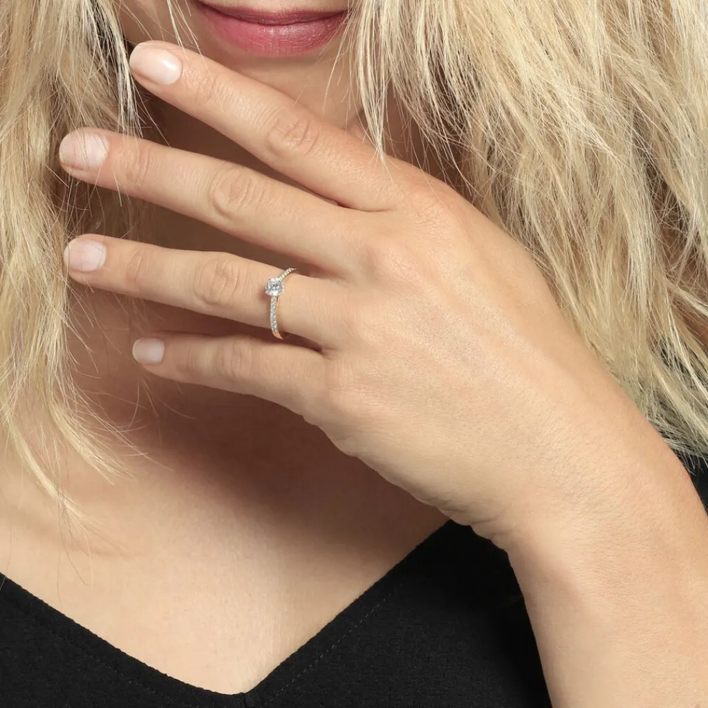 Histoire d'Or Bague Solitaire Hemera Or Jaune Diamant Synthetique or jaune diamant synthétique blanc Online