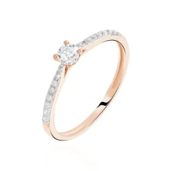 Histoire d'Or Bague Solitaire Hemera or rose diamant