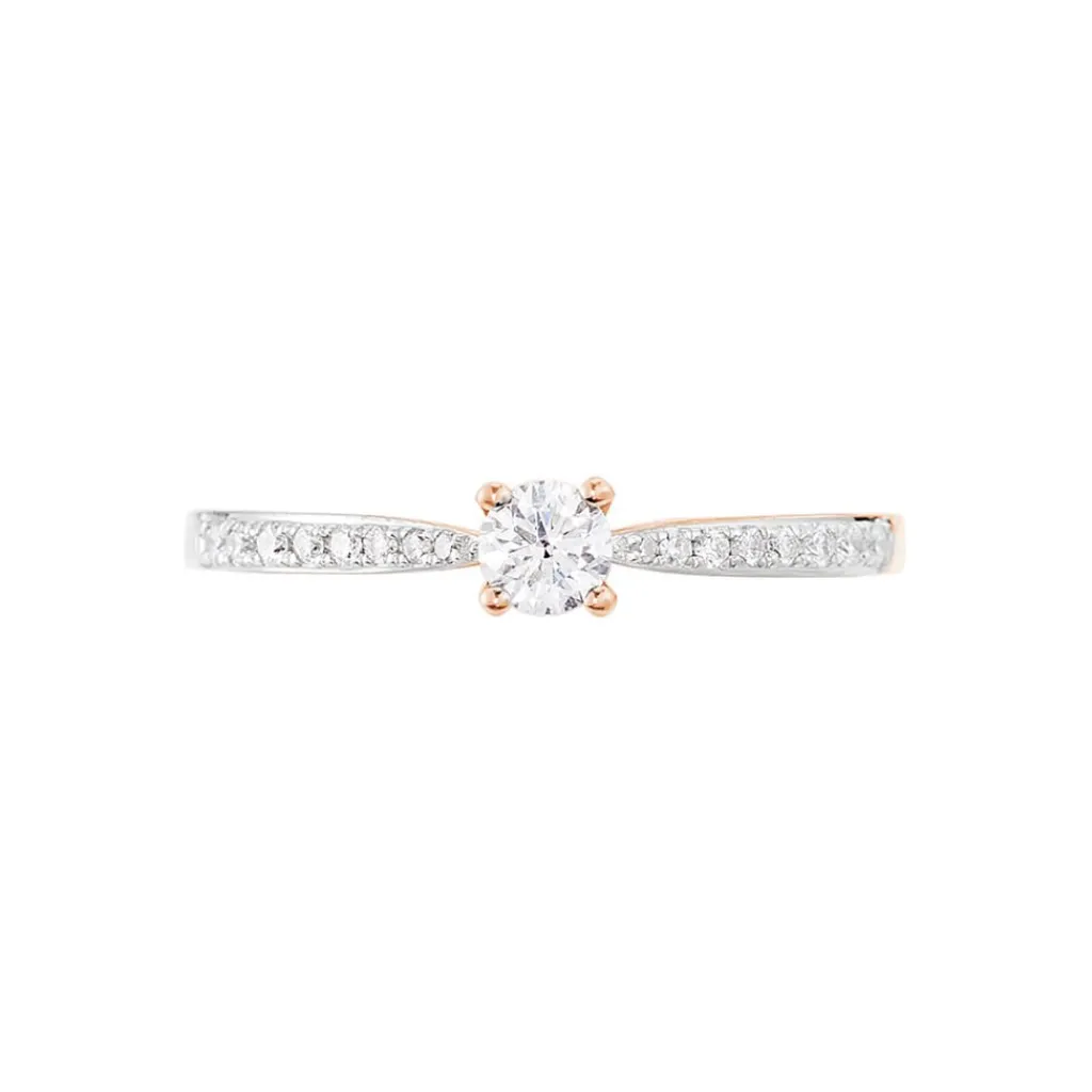 Histoire d'Or Bague Solitaire Hemera or rose diamant