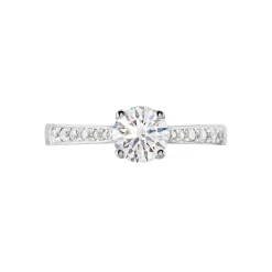 Histoire d'Or Bague Solitaire Hemera Or Blanc Diamant Synthetique