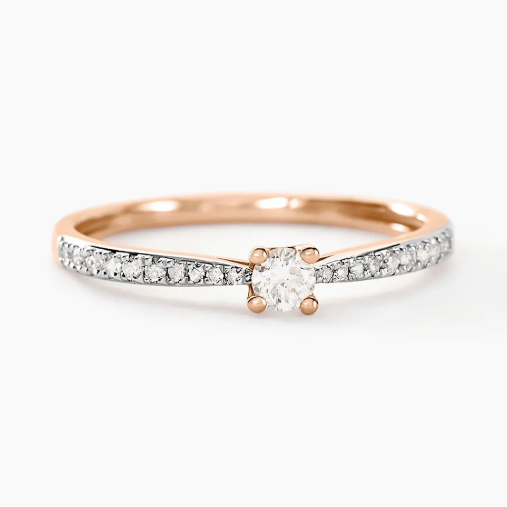 Histoire d'Or Bague Solitaire Hemera or rose diamant Hot