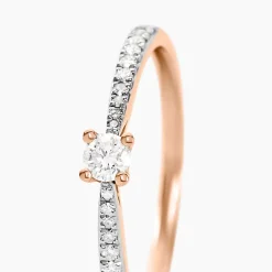 Histoire d'Or Bague Solitaire Hemera or rose diamant Hot