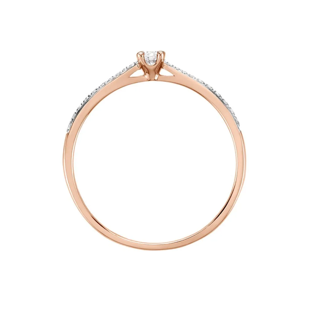 Histoire d'Or Bague Solitaire Hemera or rose diamant Hot