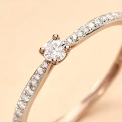 Histoire d'Or Bague Solitaire Hemera or rose diamant Hot