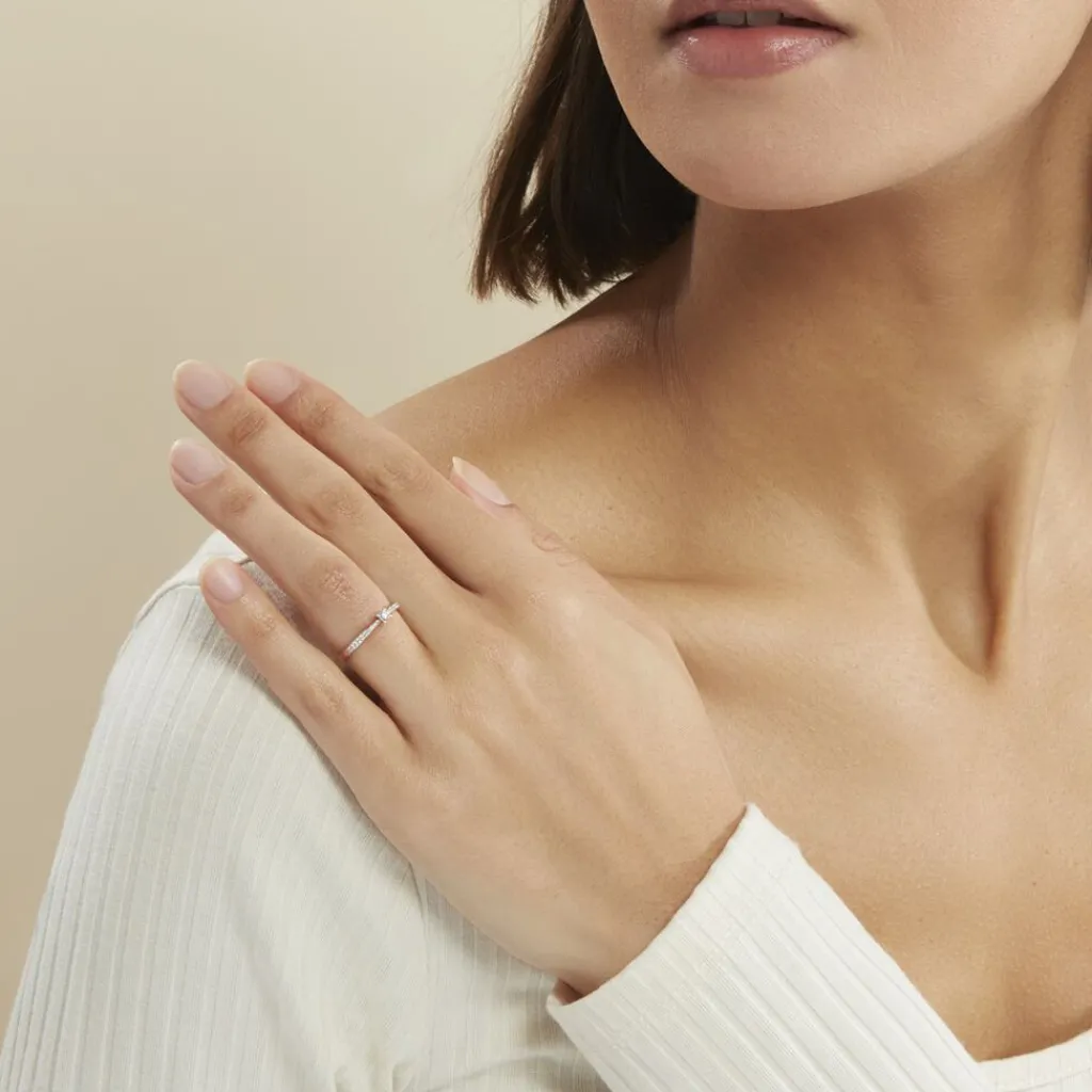 Histoire d'Or Bague Solitaire Hemera or rose diamant Hot