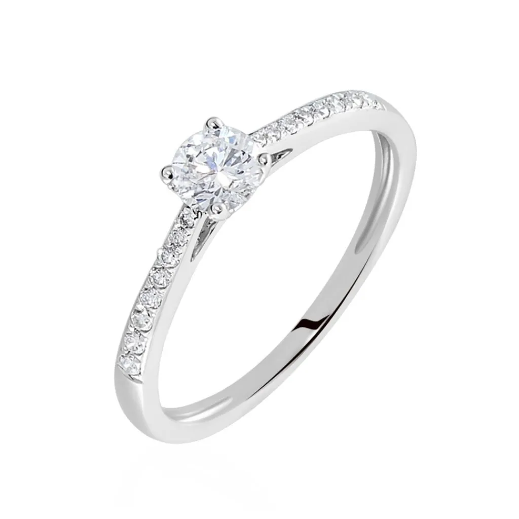 Histoire d'Or Bague Solitaire Hemera platine blanc diamant Hot